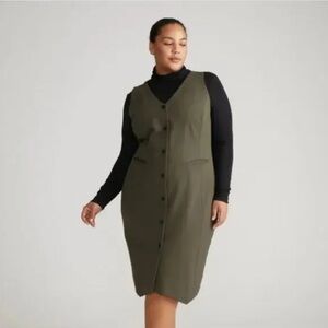 Universal Standard Prestige Gallery 2XS NWT (6-8) Button-Front Ponte Midi Dress